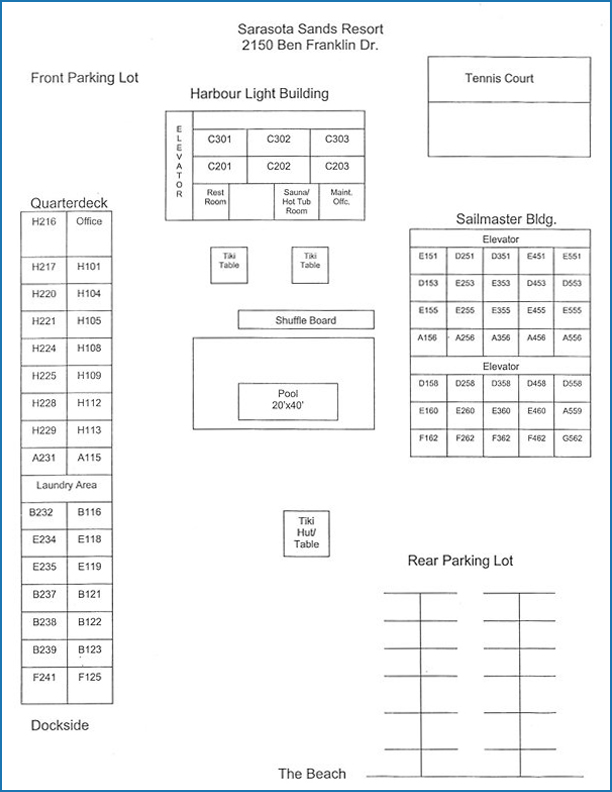 Sarasota Sands Resort Layout